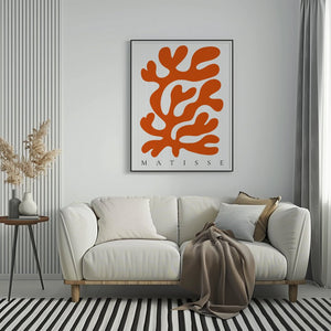 Coral Silhouette Matisse Plakat - 21 x 29.7 cm - Nellastore