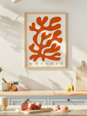 Coral Silhouette Matisse Plakat - 21 x 29.7 cm - Nellastore