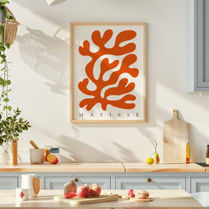 Coral Silhouette Matisse Plakat - 21 x 29.7 cm - Nellastore