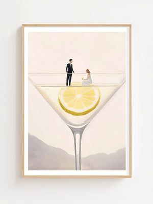 Couple On A Martini Plakat - 21 x 29.7 cm (A4) - Nellastore