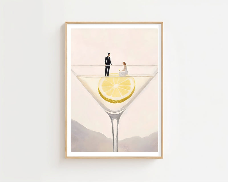 Couple On A Martini Plakat - 21 x 29.7 cm (A4) - Nellastore