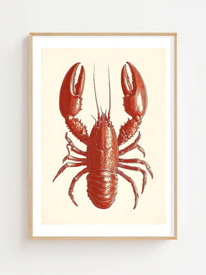 Crimson Lobster Plakat - 21 x 29.7 cm (A4) - Nellastore