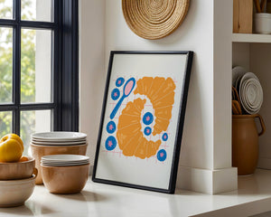 Croissant Blueberry Plakat - 21 x 29.7 cm - Nellastore