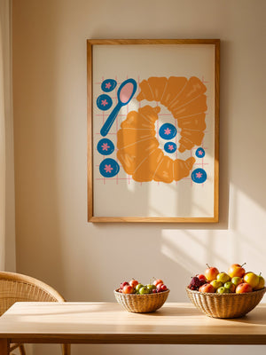 Croissant Blueberry Plakat - 21 x 29.7 cm - Nellastore