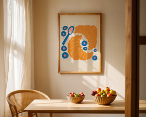 Croissant Blueberry Plakat - 21 x 29.7 cm - Nellastore
