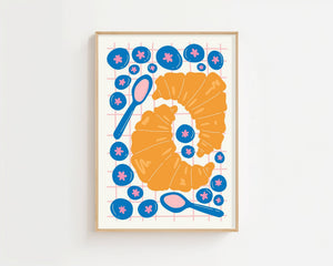 Croissant Morning Plakat - 21 x 29.7 cm - Nellastore