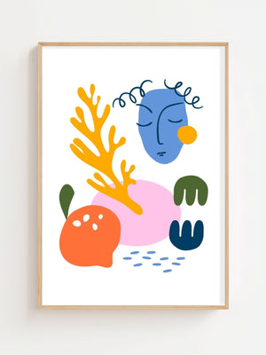 Curly Face Matisse Plakat - 21 x 29.7 cm - Nellastore