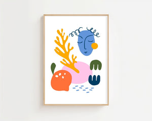 Curly Face Matisse Plakat - 21 x 29.7 cm - Nellastore