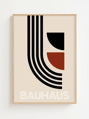 Curved Contrast Bauhaus Plakat - 21 x 29.7 cm - Nellastore