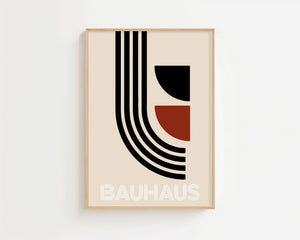 Curved Contrast Bauhaus Plakat - 21 x 29.7 cm - Nellastore