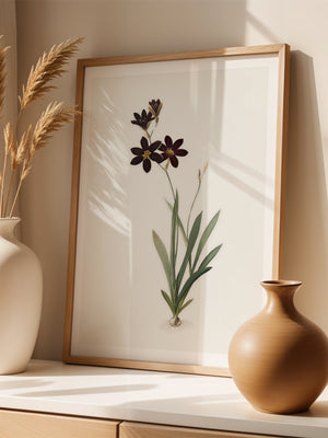 Dark Floral Stem Plakat - 21 x 29.7 cm (A4) - Nellastore