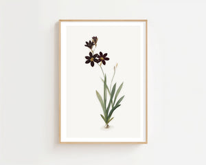 Dark Floral Stem Plakat - 21 x 29.7 cm (A4) - Nellastore