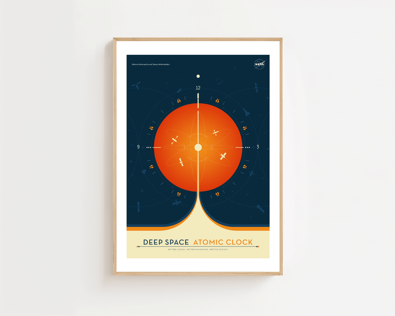 Deep Space Atomic Clock Orange Plakat - 21 x 29.7 cm (A4) - Nellastore