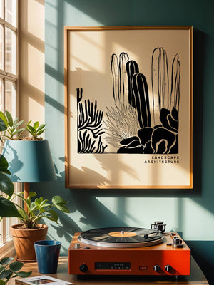 Desert Cactus Landscape Plakat - 21 x 29.7 cm - Nellastore
