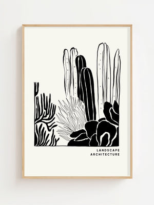 Desert Cactus Landscape Plakat - 21 x 29.7 cm - Nellastore