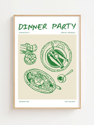 Dinner Party Plakat - 21 x 29.7 cm - Nellastore