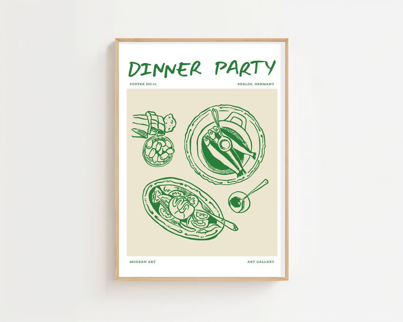 Dinner Party Plakat - 21 x 29.7 cm - Nellastore