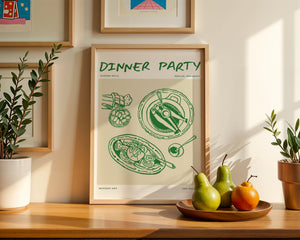 Dinner Party Plakat - 21 x 29.7 cm - Nellastore
