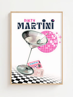Dirty Martini Disco Plakat - 21 x 29.7 cm (A4) - Nellastore