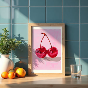 Disco Cherries Plakat - 21 x 29.7 cm (A4) - Nellastore