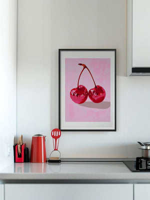 Disco Cherries Plakat - 21 x 29.7 cm (A4) - Nellastore