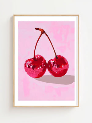 Disco Cherries Plakat - 21 x 29.7 cm (A4) - Nellastore