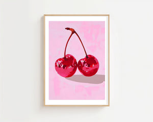 Disco Cherries Plakat - 21 x 29.7 cm (A4) - Nellastore
