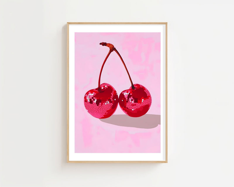Disco Cherries Plakat - 21 x 29.7 cm (A4) - Nellastore