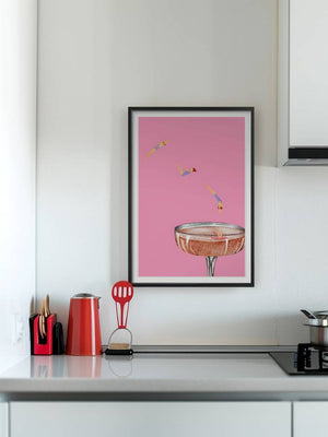 Diving Into Pink Plakat - 21 x 29.7 cm (A4) - Nellastore