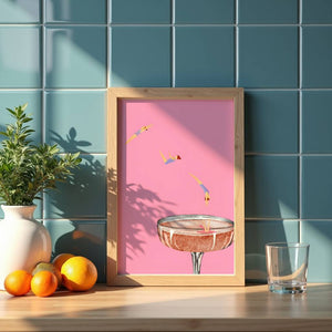 Diving Into Pink Plakat - 21 x 29.7 cm (A4) - Nellastore
