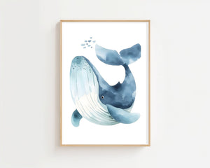 Diving Whale Plakat - 21 x 29.7 cm (A4) - Nellastore