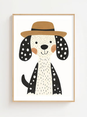 Dog With Hat Plakat - 21 x 29.7 cm (A4) - Nellastore