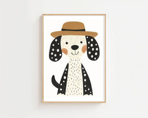 Dog With Hat Plakat - 21 x 29.7 cm (A4) - Nellastore