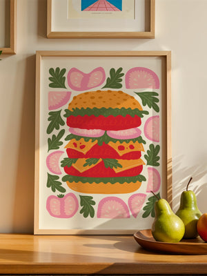 Double Cheeseburger Plakat - 21 x 29.7 cm - Nellastore
