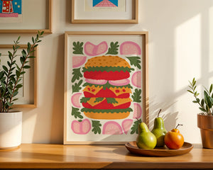 Double Cheeseburger Plakat - 21 x 29.7 cm - Nellastore