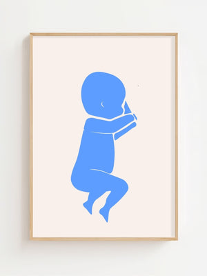 Dreaming Blue Baby Plakat - 21 x 29.7 cm (A4) - Nellastore
