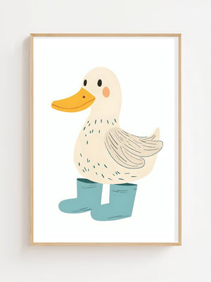 Duck In Boots Plakat - 21 x 29.7 cm (A4) - Nellastore