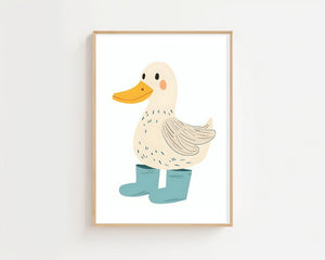 Duck In Boots Plakat - 21 x 29.7 cm (A4) - Nellastore