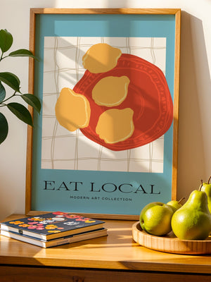 Eat Local Citrus Plate Plakat - 21 x 29.7 cm - Nellastore
