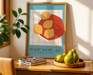 Eat Local Citrus Plate Plakat - 21 x 29.7 cm - Nellastore