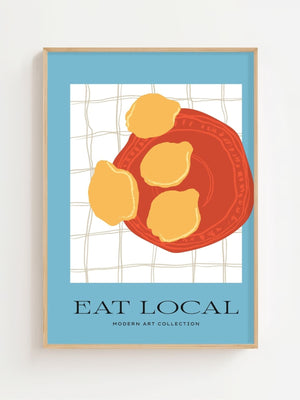 Eat Local Citrus Plate Plakat - 21 x 29.7 cm - Nellastore
