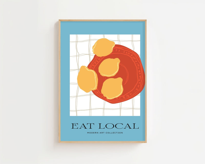 Eat Local Citrus Plate Plakat - 21 x 29.7 cm - Nellastore