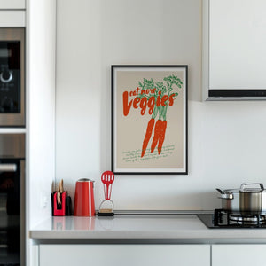 Eat More Veggies Plakat - 21 x 29.7 cm - Nellastore