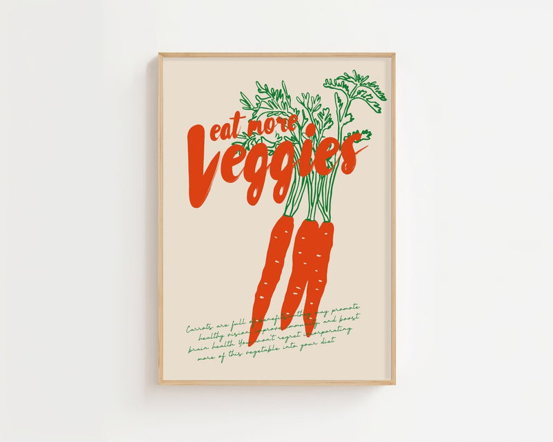 Eat More Veggies Plakat - 21 x 29.7 cm - Nellastore