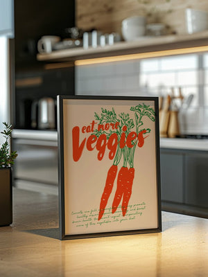 Eat More Veggies Plakat - 21 x 29.7 cm - Nellastore