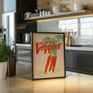 Eat More Veggies Plakat - 21 x 29.7 cm - Nellastore