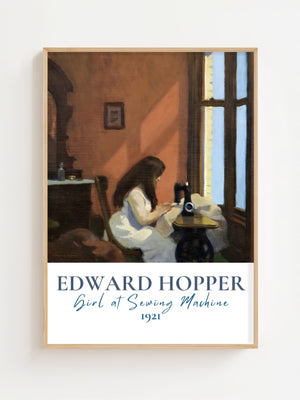 Edward Hopper - Girl At Sewing Machine Plakat - 21 x 29.7 cm (A4) - Nellastore
