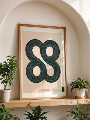 Endless Green Curves Plakat - 21 x 29.7 cm (A4) - Nellastore