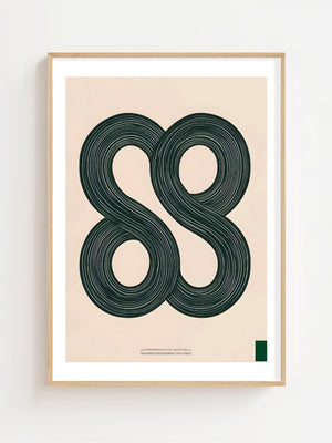 Endless Green Curves Plakat - 21 x 29.7 cm (A4) - Nellastore