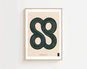 Endless Green Curves Plakat - 21 x 29.7 cm (A4) - Nellastore
